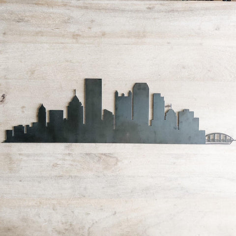 Pittsburgh Skyline Decor - Steel Wall Art | Modern Cityscape Sculpture Wall Decor - YinzerShop