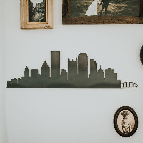 Pittsburgh Skyline Decor - Steel Wall Art | Modern Cityscape Sculpture Wall Decor - YinzerShop
