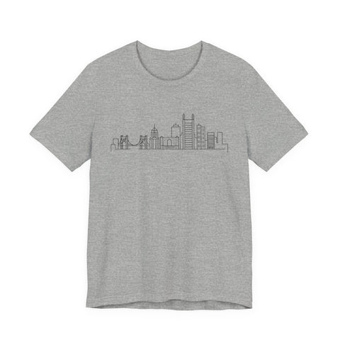 Pittsburgh Skyline Doodle - Unisex Jersey Short Sleeve Tee T-Shirt - YinzerShop