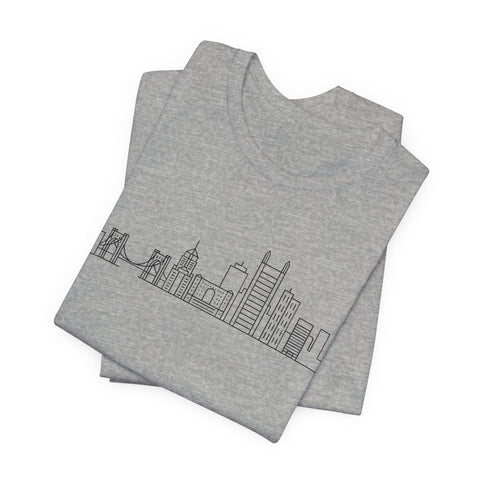 Pittsburgh Skyline Doodle - Unisex Jersey Short Sleeve Tee T-Shirt - YinzerShop