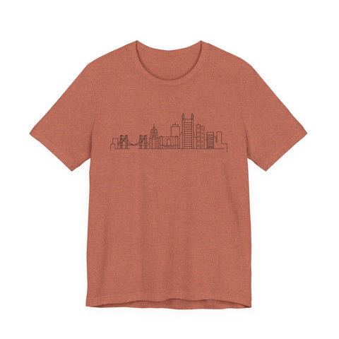 Pittsburgh Skyline Doodle - Unisex Jersey Short Sleeve Tee T-Shirt - YinzerShop