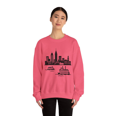 Pittsburgh Skyline Graphic - Heavy Blend™ Crewneck Sweatshirt Sweatshirt - YinzerShop