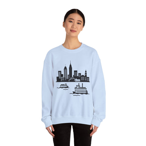 Pittsburgh Skyline Graphic - Heavy Blend™ Crewneck Sweatshirt Sweatshirt - YinzerShop