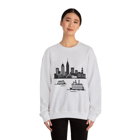 Pittsburgh Skyline Graphic - Heavy Blend™ Crewneck Sweatshirt Sweatshirt - YinzerShop