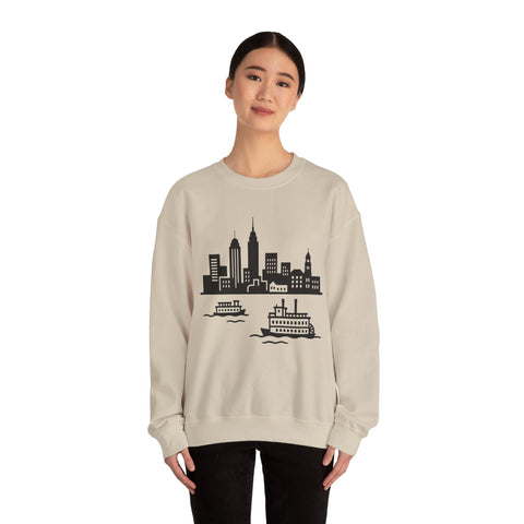 Pittsburgh Skyline Graphic - Heavy Blend™ Crewneck Sweatshirt Sweatshirt - YinzerShop