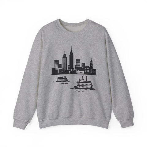 Pittsburgh Skyline Graphic - Heavy Blend™ Crewneck Sweatshirt Sweatshirt - YinzerShop