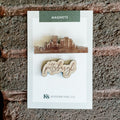 Pittsburgh Skyline Magnets Pack of 2 – Wooden Fridge Magnets & Magnetic Photo Holders Magnet - YinzerShop