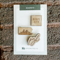 Pittsburgh Skyline Magnets – Wooden Fridge Magnet Pack of 3 | Steel City Gifts Magnet - YinzerShop
