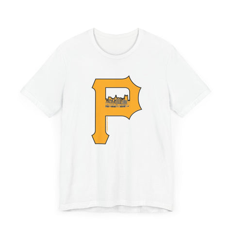 Pittsburgh Skyline - P for Pittsburgh Series - Short Sleeve Tee T-Shirt - YinzerShop