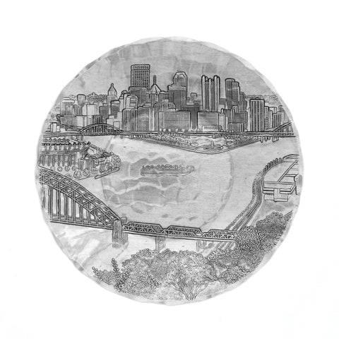 Pittsburgh Skyline Small Round Belmont Bowl Candle - YinzerShop