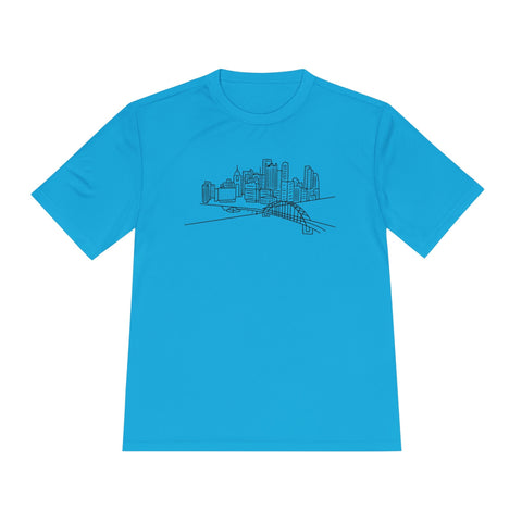 Pittsburgh Skyline - Sport-Tek Unisex Moisture Wicking Tee T-Shirt - YinzerShop