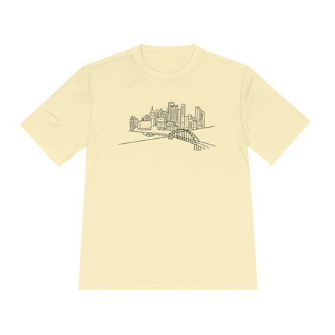 Pittsburgh Skyline - Sport-Tek Unisex Moisture Wicking Tee T-Shirt - YinzerShop