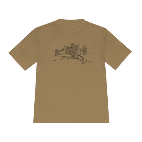 Pittsburgh Skyline - Sport-Tek Unisex Moisture Wicking Tee T-Shirt - YinzerShop