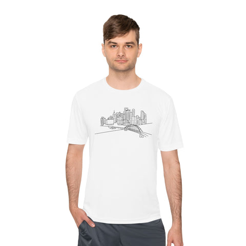 Pittsburgh Skyline - Sport-Tek Unisex Moisture Wicking Tee T-Shirt - YinzerShop
