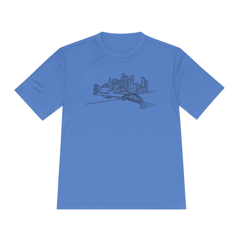 Pittsburgh Skyline - Sport-Tek Unisex Moisture Wicking Tee T-Shirt - YinzerShop