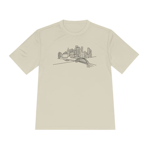 Pittsburgh Skyline - Sport-Tek Unisex Moisture Wicking Tee T-Shirt - YinzerShop
