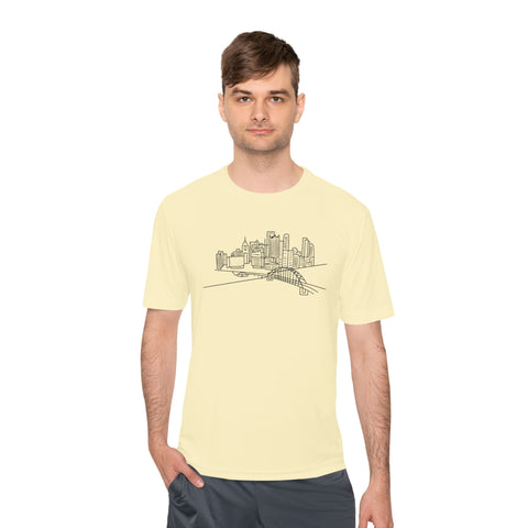 Pittsburgh Skyline - Sport-Tek Unisex Moisture Wicking Tee T-Shirt - YinzerShop