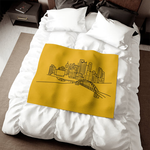 Pittsburgh Skyline Sweatshirt Blanket Home Decor - YinzerShop