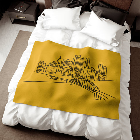 Pittsburgh Skyline Sweatshirt Blanket Home Decor - YinzerShop