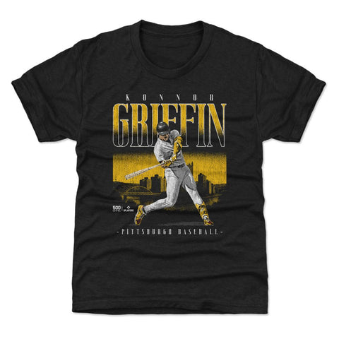Pittsburgh Skyline T-Shirt Featuring Konnor Griffin - Kids Crewneck Tee, Lightweight Cotton Polyester Blend Kids T-Shirt - YinzerShop