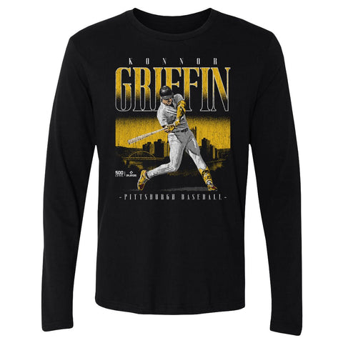 Pittsburgh Skyline T-Shirt - Konnor Griffin Long Sleeve Cotton Crewneck Tee Men's Long Sleeve T-Shirt - YinzerShop