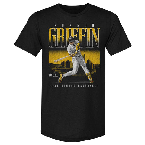 Pittsburgh Skyline T-Shirt - Konnor Griffin Slim Fit Crewneck Tee Men's Premium T-Shirt - YinzerShop