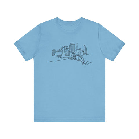 Pittsburgh Skyline T-Shirt - Premium Fitted Short Sleeve Tee With Soft Cotton Fabric T-Shirt - YinzerShop