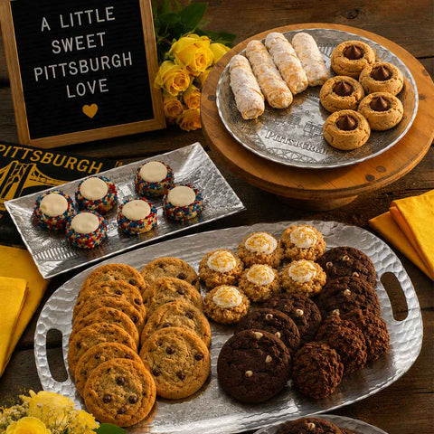 Pittsburgh Skyline Tray – Artisan Forged Luncheon Serving Tray with New Stadiums Design - YinzerShop
