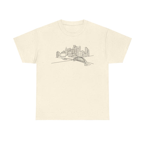 Pittsburgh Skyline - Unisex Heavy Cotton Tee T-Shirt - YinzerShop