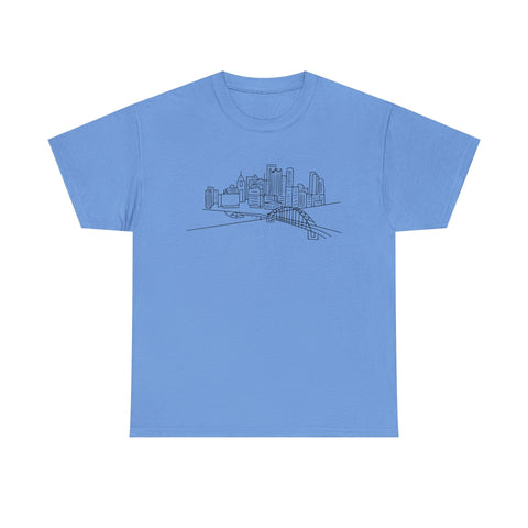 Pittsburgh Skyline - Unisex Heavy Cotton Tee T-Shirt - YinzerShop