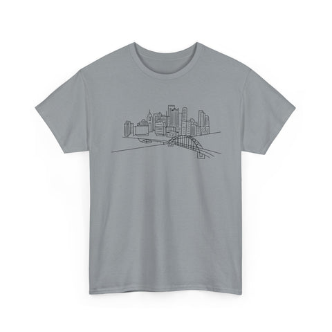 Pittsburgh Skyline - Unisex Heavy Cotton Tee T-Shirt - YinzerShop