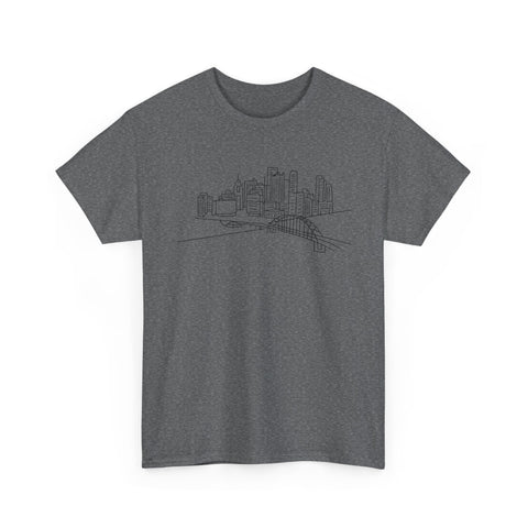 Pittsburgh Skyline - Unisex Heavy Cotton Tee T-Shirt - YinzerShop