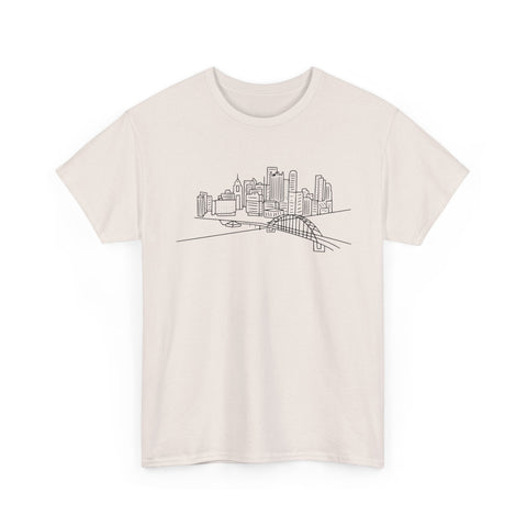 Pittsburgh Skyline - Unisex Heavy Cotton Tee T-Shirt - YinzerShop