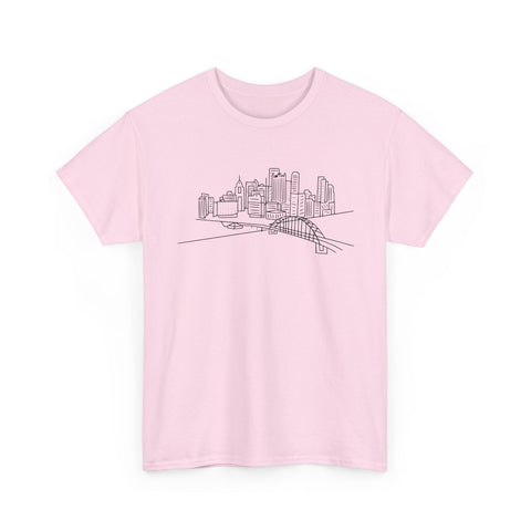 Pittsburgh Skyline - Unisex Heavy Cotton Tee T-Shirt - YinzerShop