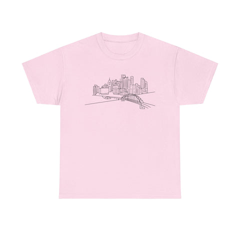 Pittsburgh Skyline - Unisex Heavy Cotton Tee T-Shirt - YinzerShop