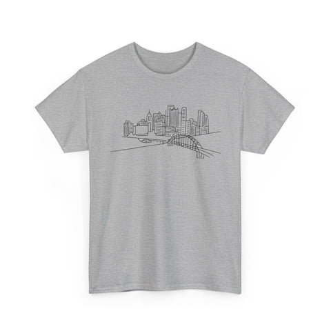 Pittsburgh Skyline - Unisex Heavy Cotton Tee T-Shirt - YinzerShop