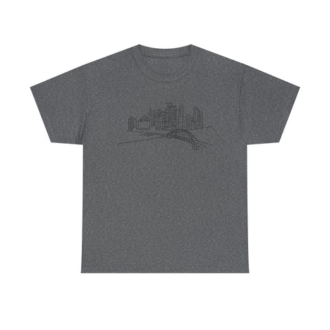 Pittsburgh Skyline - Unisex Heavy Cotton Tee T-Shirt - YinzerShop