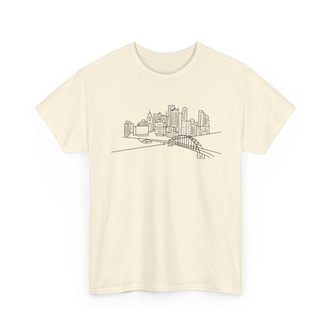 Pittsburgh Skyline - Unisex Heavy Cotton Tee T-Shirt - YinzerShop