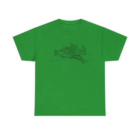 Pittsburgh Skyline - Unisex Heavy Cotton Tee T-Shirt - YinzerShop