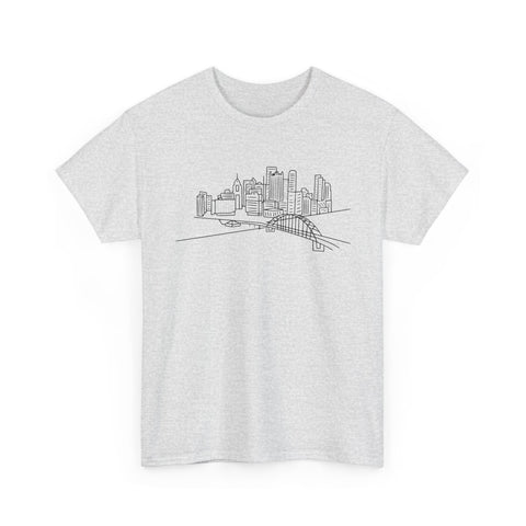 Pittsburgh Skyline - Unisex Heavy Cotton Tee T-Shirt - YinzerShop