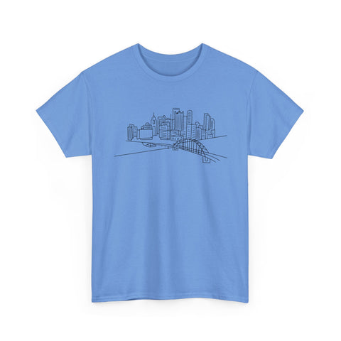 Pittsburgh Skyline - Unisex Heavy Cotton Tee T-Shirt - YinzerShop