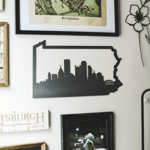 Pittsburgh Skyline Wall Decor – Steel Wall Art | Modern City Silhouette Wall Decor - YinzerShop