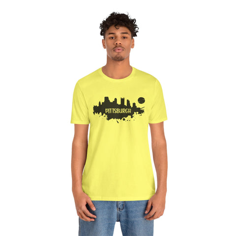 Pittsburgh Splash Skyline T-Shirt - Unisex bella+canvas 3001 T-Shirt - YinzerShop