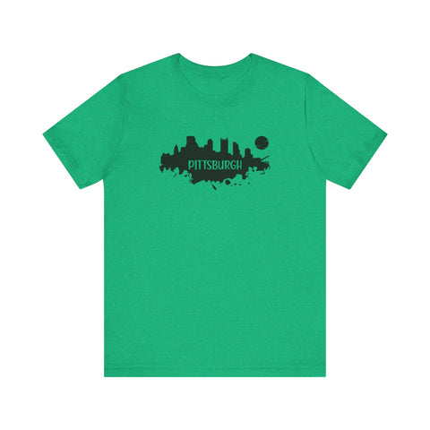 Pittsburgh Splash Skyline T-Shirt - Unisex bella+canvas 3001 T-Shirt - YinzerShop
