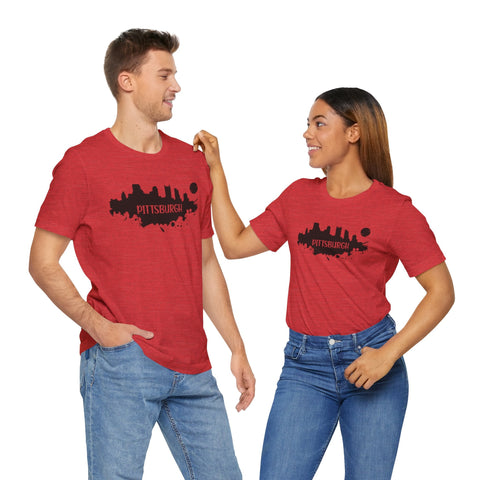 Pittsburgh Splash Skyline T-Shirt - Unisex bella+canvas 3001 T-Shirt - YinzerShop