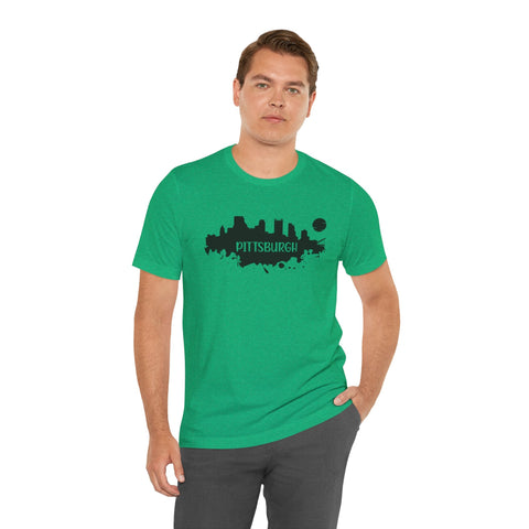 Pittsburgh Splash Skyline T-Shirt - Unisex bella+canvas 3001 T-Shirt - YinzerShop