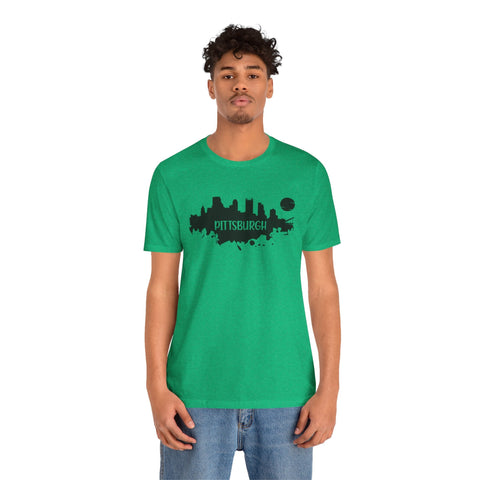 Pittsburgh Splash Skyline T-Shirt - Unisex bella+canvas 3001 T-Shirt - YinzerShop