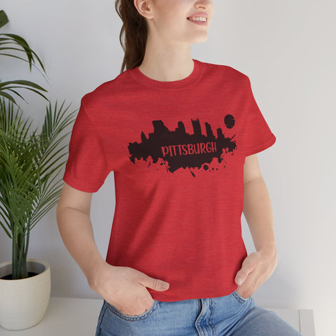 Pittsburgh Splash Skyline T-Shirt - Unisex bella+canvas 3001 T-Shirt - YinzerShop
