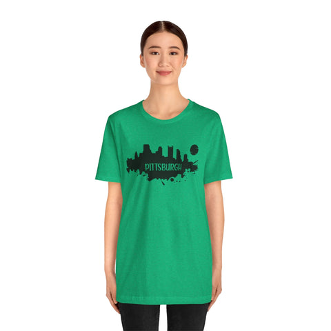 Pittsburgh Splash Skyline T-Shirt - Unisex bella+canvas 3001 T-Shirt - YinzerShop