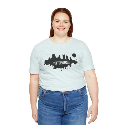 Pittsburgh Splash Skyline T-Shirt - Unisex bella+canvas 3001 T-Shirt - YinzerShop